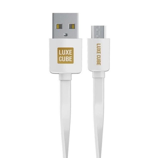 Купить ᐈ Кривой Рог ᐈ Низкая цена ᐈ Кабель Luxe Cube Flat USB - micro USB (M/M), 1 м, белый (2231252967010)