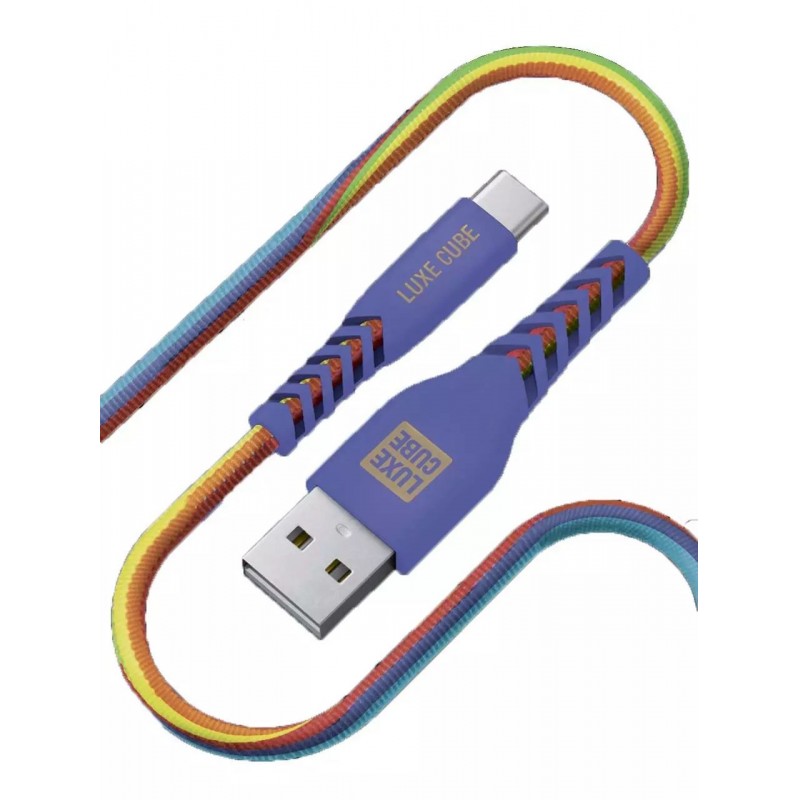 Купить ᐈ Кривой Рог ᐈ Низкая цена ᐈ Кабель Luxe Cube Kevlar USB - micro USB (M/M), 1.2 м, радужный (8886668686259)