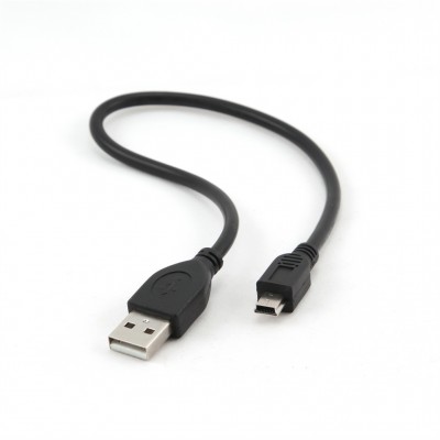 Купить ᐈ Кривой Рог ᐈ Низкая цена ᐈ Кабель Cablexpert USB - mini USB V 2.0, 0.3 м, черный (CCP-USB2-AM5P-1)