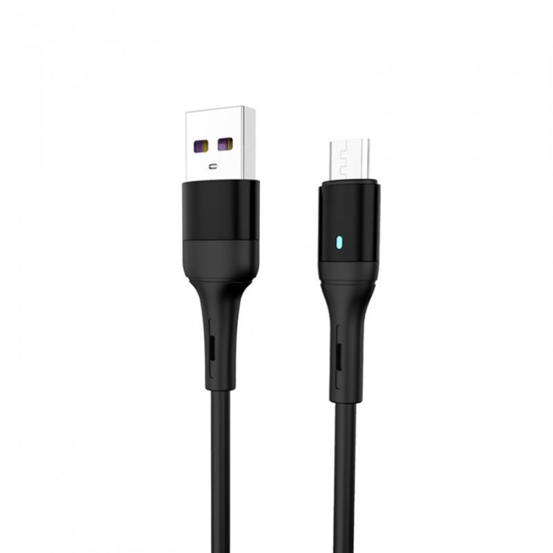 Купить ᐈ Кривой Рог ᐈ Низкая цена ᐈ Кабель SkyDolphin S06V LED Smart Power USB - micro USB (M/M), 1 м, Black (USB-000559)