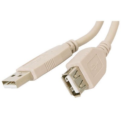 Купить ᐈ Кривой Рог ᐈ Низкая цена ᐈ Кабель Atcom USB - USB V 2.0 (F/M), удлинитель, 1.8 м, ferrite core, белый (3789)