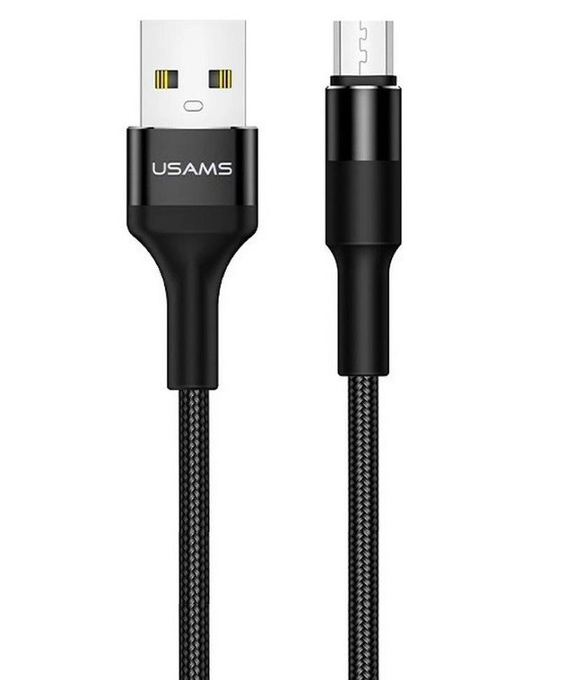 Купить ᐈ Кривой Рог ᐈ Низкая цена ᐈ Кабель Usams US-SJ224 USB - micro USB, 1.2 м, Black (SJ224USB01)