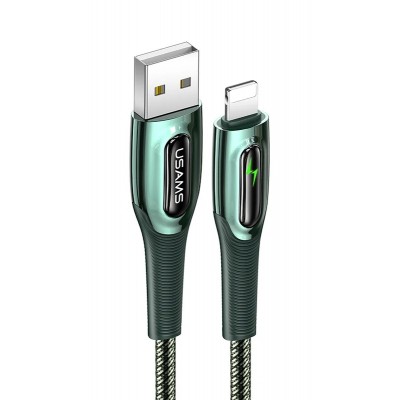 Купить ᐈ Кривой Рог ᐈ Низкая цена ᐈ Кабель Usams US-SJ469 USB - Lightning, 1.2 м, Dark Green (SJ469USB02)