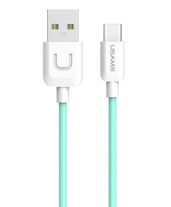 Купить ᐈ Кривой Рог ᐈ Низкая цена ᐈ Кабель Usams US-SJ099 USB - USB Type-C, 1 м, Cyan (TCUSBXD03)