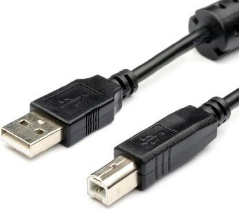 Купить ᐈ Кривой Рог ᐈ Низкая цена ᐈ Кабель Atcom USB - USB Type-B V 2.0 (M/M), 1.5 м, феррит, черный (5474) 