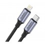 Купить ᐈ Кривой Рог ᐈ Низкая цена ᐈ Кабель Foneng X95 Metal Head Braided Cable USB-C - Lightning PD20W, 1.2 м, Black (X95-CA-TCI