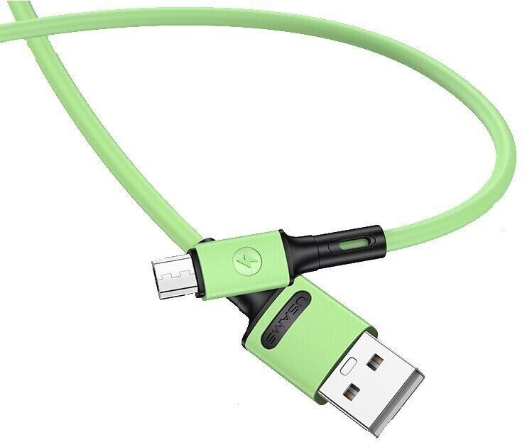 Купить ᐈ Кривой Рог ᐈ Низкая цена ᐈ Кабель Usams US-SJ435 USB - Micro USB, 1 м, Green (SJ435USB02)