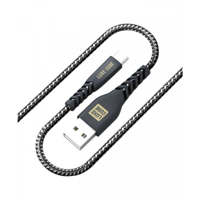 Купить ᐈ Кривой Рог ᐈ Низкая цена ᐈ Кабель Luxe Cube Kevlar USB - USB Type-C (M/M), 1.2 м, черный (8886668686280)