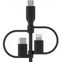 Купить ᐈ Кривой Рог ᐈ Низкая цена ᐈ Кабель Belkin Boost Charge Universal USB - Lightning + micro USB + USB Type-C (M/M), 1 м, Bl