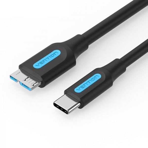 Купить ᐈ Кривой Рог ᐈ Низкая цена ᐈ Кабель Vention USB Type-C - micro USB Type-B (M/M), 1 м, Black (CQABF)