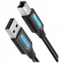 Купить ᐈ Кривой Рог ᐈ Низкая цена ᐈ Кабель для принтера Vention USB - USB Type-B (M/M), 1.5 м, Black (COQBG)
