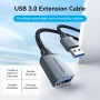 Купить ᐈ Кривой Рог ᐈ Низкая цена ᐈ Кабель Vention USB - USB V 3.0 (M/F), 1 м, Black (CBLHF)