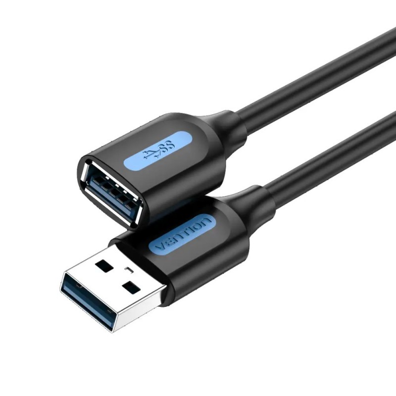 Купить ᐈ Кривой Рог ᐈ Низкая цена ᐈ Удлинитель Vention USB - USB (M/F), 0.5 м, Black (CBHBD)