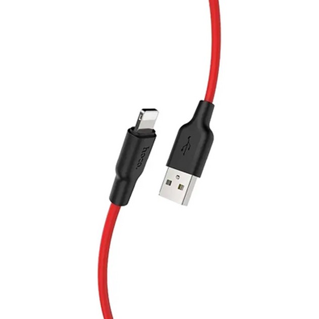 Купить ᐈ Кривой Рог ᐈ Низкая цена ᐈ Кабель Hoco X21 Plus Silicone USB - Lightning, 1 м, Black/Red (D25607)