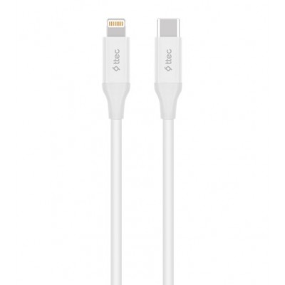 Купить ᐈ Кривой Рог ᐈ Низкая цена ᐈ Кабель Ttec USB Type-C - Lightning (M/M), 1.5 м, White (2DK40B)