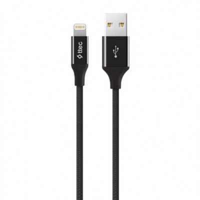 Купить ᐈ Кривой Рог ᐈ Низкая цена ᐈ Кабель Ttec USB - Lightning (M/M), AlumiCable, 1.2 м, Black (2DK16S)