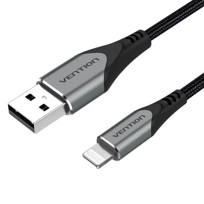 Купить ᐈ Кривой Рог ᐈ Низкая цена ᐈ Кабель Vention USB - Lightning (M/M), 2.4 A, 1 м, Black (LABHF)