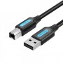 Купить ᐈ Кривой Рог ᐈ Низкая цена ᐈ Кабель для принтера Vention USB - USB Type-B (M/M), 1 м, Black (COQBF)