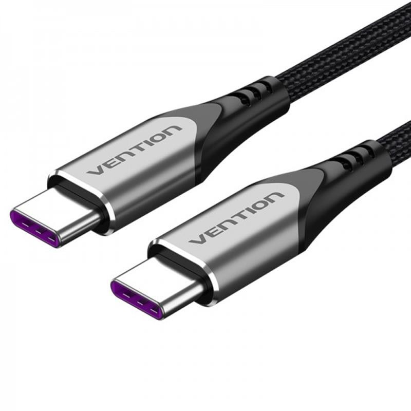 Купить ᐈ Кривой Рог ᐈ Низкая цена ᐈ Кабель Vention USB Type-C - USB Type-C (M/M), 1 м, Black (TAEHF)