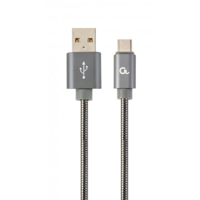 Купить ᐈ Кривой Рог ᐈ Низкая цена ᐈ Кабель Cablexpert USB - USB Type-C V 2.0 (M/M), 1 м, серый (CC-USB2S-AMCM-1M-BG) 