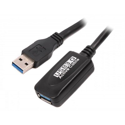 Купить ᐈ Кривой Рог ᐈ Низкая цена ᐈ Активный удлинитель Viewcon VE057 USB3.0(AM)-USB3.0(AF), 5м, черный, блистер