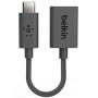 Купить ᐈ Кривой Рог ᐈ Низкая цена ᐈ Адаптер Belkin USB Type-C - USB V 3.0 (M/F), 0.14 м, Black (F2CU036btBLK)