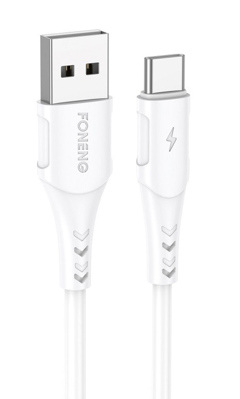Купить ᐈ Кривой Рог ᐈ Низкая цена ᐈ Кабель Foneng X81 1M Cable USB - USB Type-C (M/M), 2.1 A, 1 м, White (X81-CA-TC)