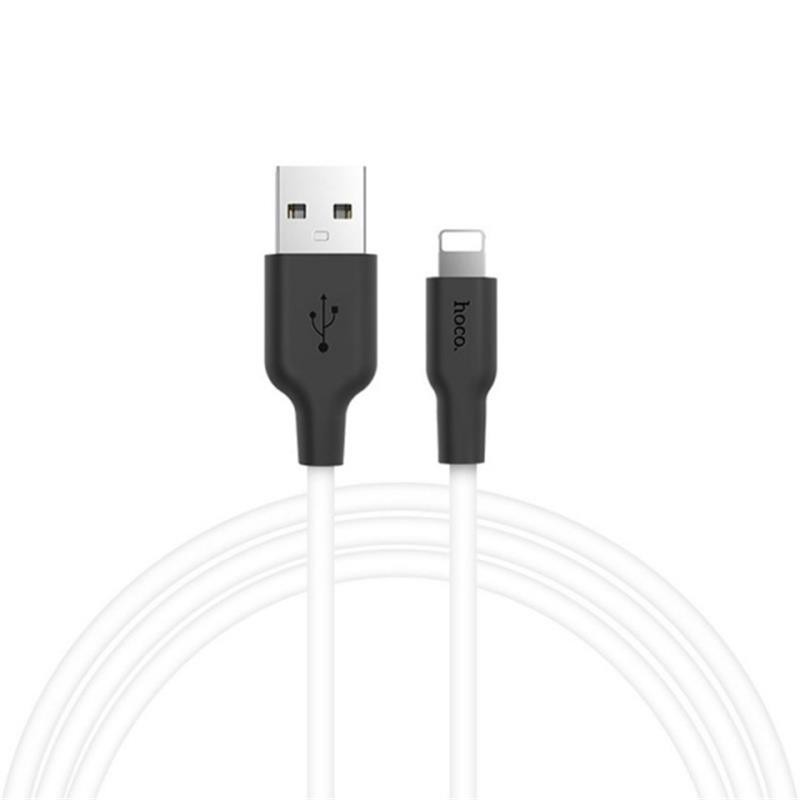 Купить ᐈ Кривой Рог ᐈ Низкая цена ᐈ Кабель Hoco X21 Plus Silicone USB - Lightning, 1 м, Black/White (D25701)