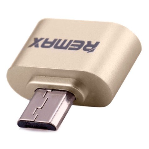 Купить ᐈ Кривой Рог ᐈ Низкая цена ᐈ Адаптер Remax RA-OTG microUSB-USB Gold (6954851289784)