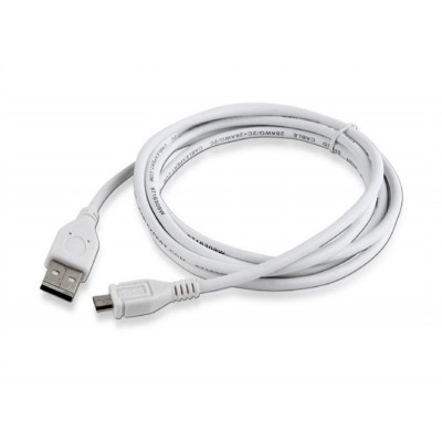 Купить ᐈ Кривой Рог ᐈ Низкая цена ᐈ Кабель Cablexpert USB - Micro USB V 2.0 (M/M), 1.8 м, белый (CCP-mUSB2-AMBM-6-W)
