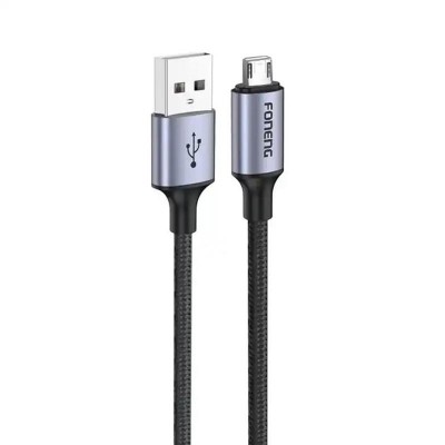 Купить ᐈ Кривой Рог ᐈ Низкая цена ᐈ Кабель Foneng X95 Metal Head Braided Cable USB - micro USB 3A 1.2м Black (X95-CA-MU)
