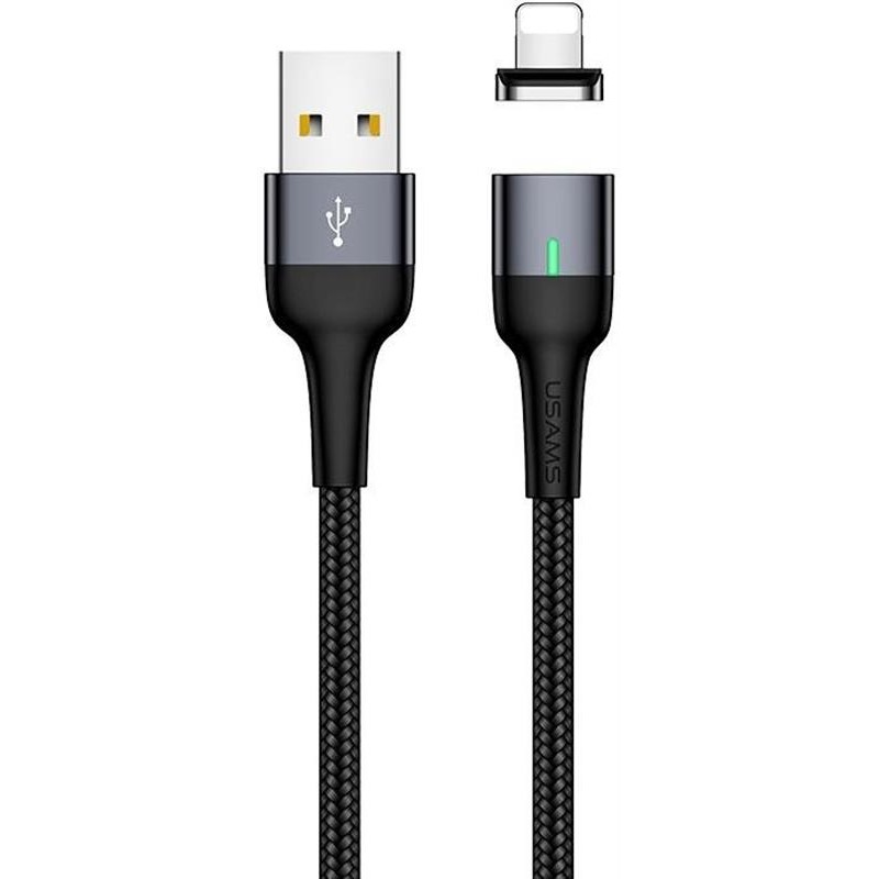 Купить ᐈ Кривой Рог ᐈ Низкая цена ᐈ Кабель Usams US-SJ326 USB - Lightning, магнитный, 1 м, Tarnish (SJ326USB01)
