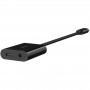 Купить ᐈ Кривой Рог ᐈ Низкая цена ᐈ Адаптер Belkin RockStar USB Type-C - 3.5 мм + USB Type-C 60W (M/F+F), 0.12 м, Black (NPA004b