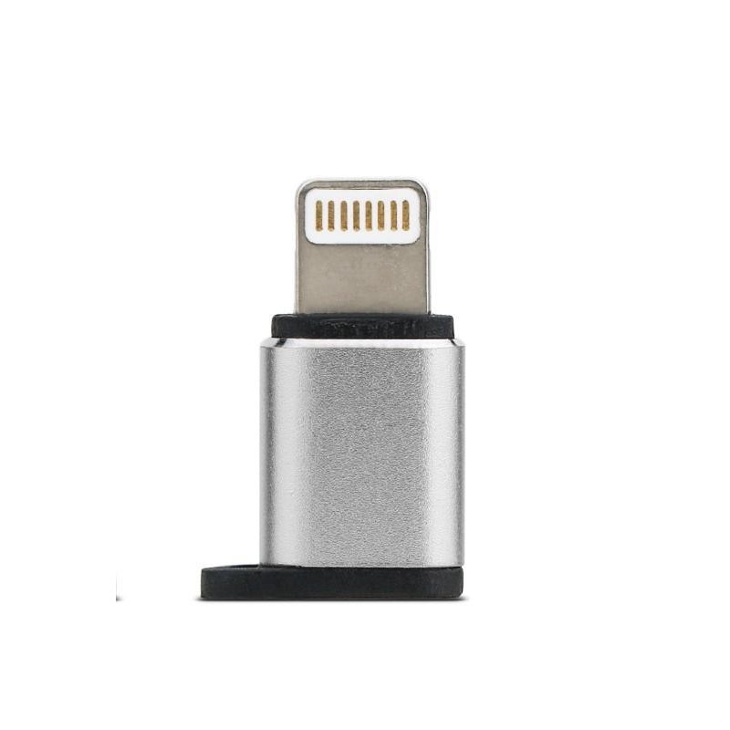 Купить ᐈ Кривой Рог ᐈ Низкая цена ᐈ Адаптер Remax Visual micro USB - Lightning (F/M) Silver (RA-USB2-SILVER)