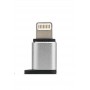Купить ᐈ Кривой Рог ᐈ Низкая цена ᐈ Адаптер Remax Visual micro USB - Lightning (F/M) Silver (RA-USB2-SILVER)