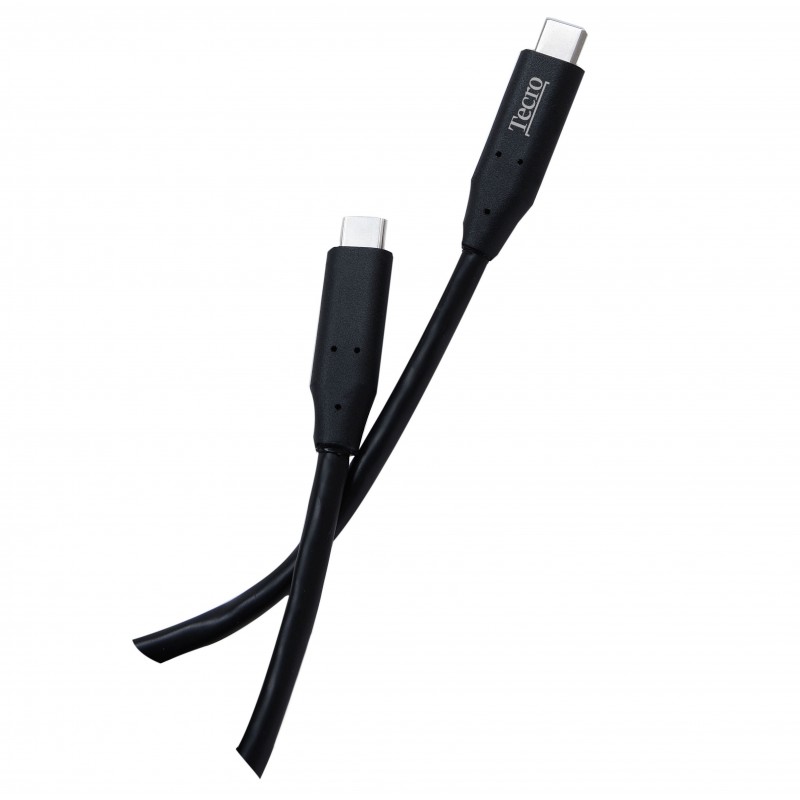 Купить ᐈ Кривой Рог ᐈ Низкая цена ᐈ Кабель Tecro USB Type-C - USB Type-C (M/M), 1 м, черный (TCC-3.0-0100BK)