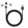 Купить ᐈ Кривой Рог ᐈ Низкая цена ᐈ Кабель ColorWay Magnetic USB - Lightning + micro USB + USB Type-C (M/M), 2.4 А, 1 м, Black (