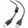 Купить ᐈ Кривой Рог ᐈ Низкая цена ᐈ Кабель Maxxter USB - USB Type-B V 2.0 (M/M), 1 м, ферритовый фильтр, Black (UF-AMBM-1M)