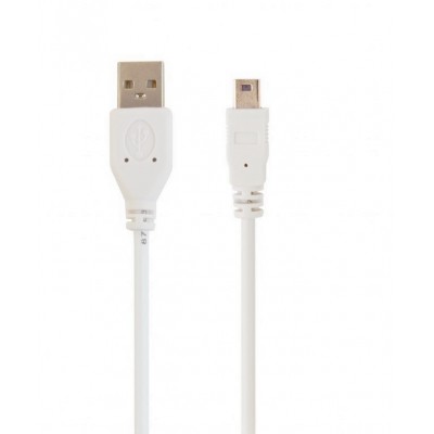 Купить ᐈ Кривой Рог ᐈ Низкая цена ᐈ Кабель Gembird USB - miniUSB V 2.0 (M/M), 1.8 м, белый (CC-USB2-AM5P-6)