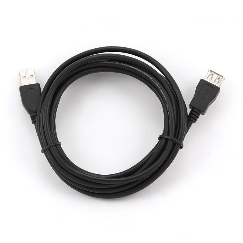 Купить ᐈ Кривой Рог ᐈ Низкая цена ᐈ Кабель Cablexpert USB - USB V 2.0 (M/F), удлинитель, 3.0 м, черный (CCP-USB2-AMAF-10)