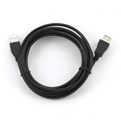 Купить ᐈ Кривой Рог ᐈ Низкая цена ᐈ Кабель Cablexpert USB - USB V 2.0 (M/F), удлинитель, 3.0 м, черный (CCP-USB2-AMAF-10)