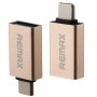 Купить ᐈ Кривой Рог ᐈ Низкая цена ᐈ Адаптер Remax Glance USB-USB Type-C RA-OTG1 Gold (6954851289753)