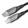Купить ᐈ Кривой Рог ᐈ Низкая цена ᐈ Кабель Vention USB Type-C - Lightning (M/M) быстрая зарядка, PD 18 W, 3 A, 480 Mbps, 1 м, Gr