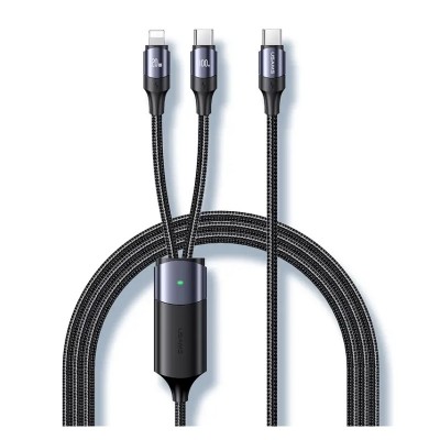 Купить ᐈ Кривой Рог ᐈ Низкая цена ᐈ Кабель Usams US-SJ550 U71 USB Type-C - Lightning + USB Type-C, 100W, 1.2 м, Black (695844497