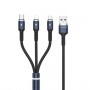 Купить ᐈ Кривой Рог ᐈ Низкая цена ᐈ Кабель WK WDC-119 Fython 3-in-1 USB - Lightning + micro USB + USB Type-C (M/M), 1.2 м, Black
