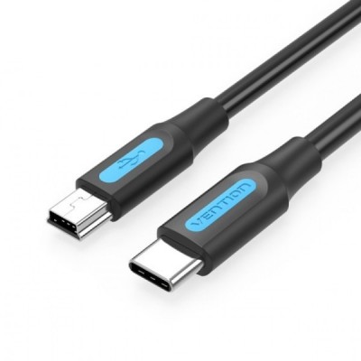 Купить ᐈ Кривой Рог ᐈ Низкая цена ᐈ Кабель Vention USB Type-C - mini USB (M/M), 0.5 м, Black (COWBD)