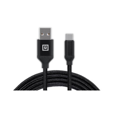 Купить ᐈ Кривой Рог ᐈ Низкая цена ᐈ Кабель REAL-EL Premium Fabric USB - USB Type-C (M/M), 2 м, Black (EL123500047)
