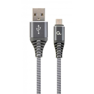 Купить ᐈ Кривой Рог ᐈ Низкая цена ᐈ Кабель Cablexpert USB - micro USB (M/M), 2.1 А, премиум, 2 м, серый (CC-USB2B-AMmBM-2M-WB2)