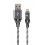 Купить ᐈ Кривой Рог ᐈ Низкая цена ᐈ Кабель Cablexpert USB - micro USB (M/M), 2.1 А, премиум, 2 м, серый (CC-USB2B-AMmBM-2M-WB2)