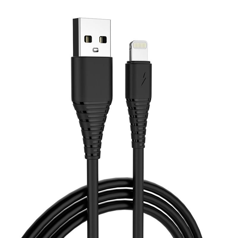 Купить ᐈ Кривой Рог ᐈ Низкая цена ᐈ Кабель ColorWay USB - Lightning (M/M), PVC, 2.4 А, 1 м, Black (CW-CBUL024-BK)